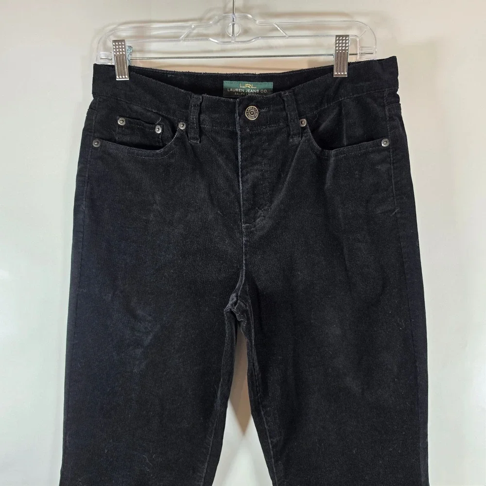 Lauren Ralph Lauren Black Corduroy Pants Womens 6 Stretch‎ Bootcut LRL Jeans Co